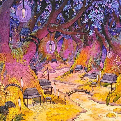 Art Print - 10x10in - Twilight Mosslands by Nimasprout