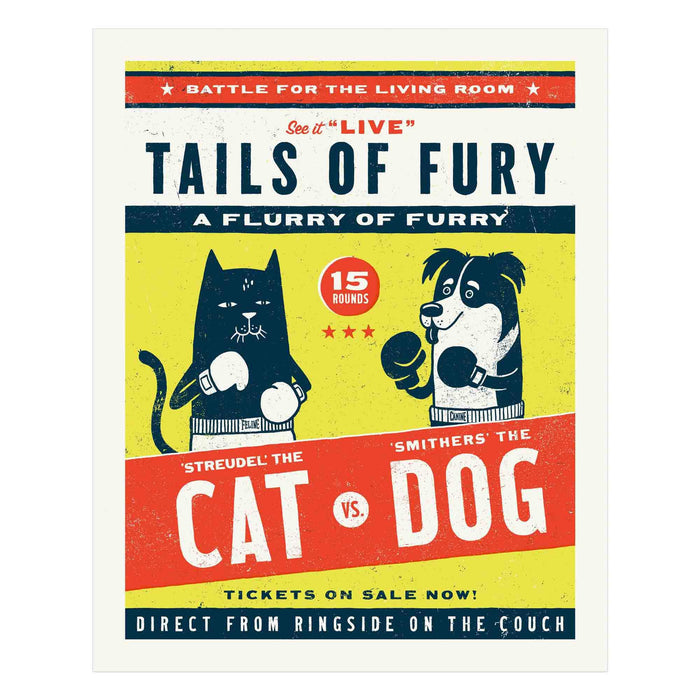 Art Print - 16x20 - Cat vs Dog Limited Editon Print by Factory 43