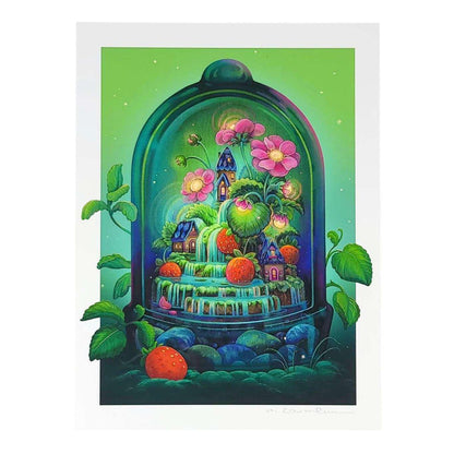 Art Print - 6x8in - Strawberry Terrarium by Nimasprout
