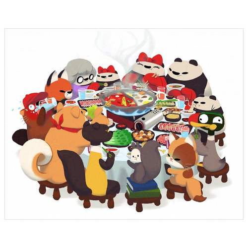 Art Print - Hotpot (2 Sizes) by Punching Pandas