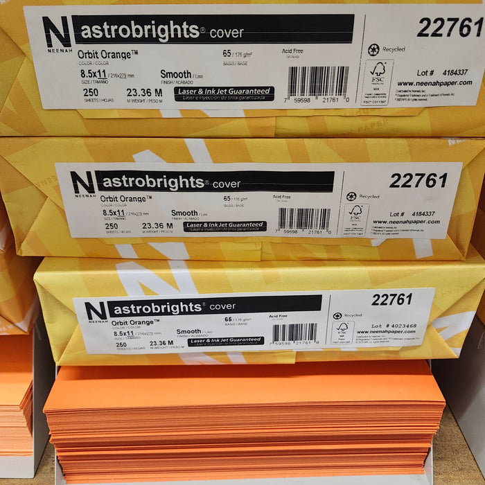 Astrobright Orbit Orange 65# Cardstock