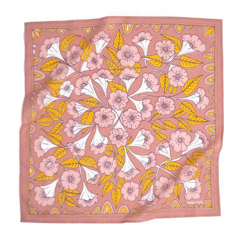 Bandana - Evangeline (Dusty Rose Floral) by Handker Bandanas