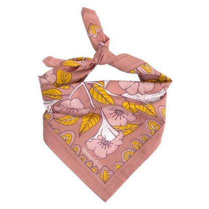 Bandana - Evangeline (Dusty Rose Floral) by Handker Bandanas