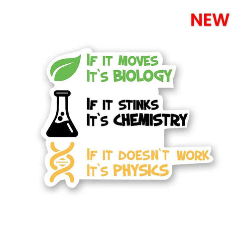 BIOLOGY : CHEMISTRY : PHYSICS Sticker - Stickers | STICK IT UP