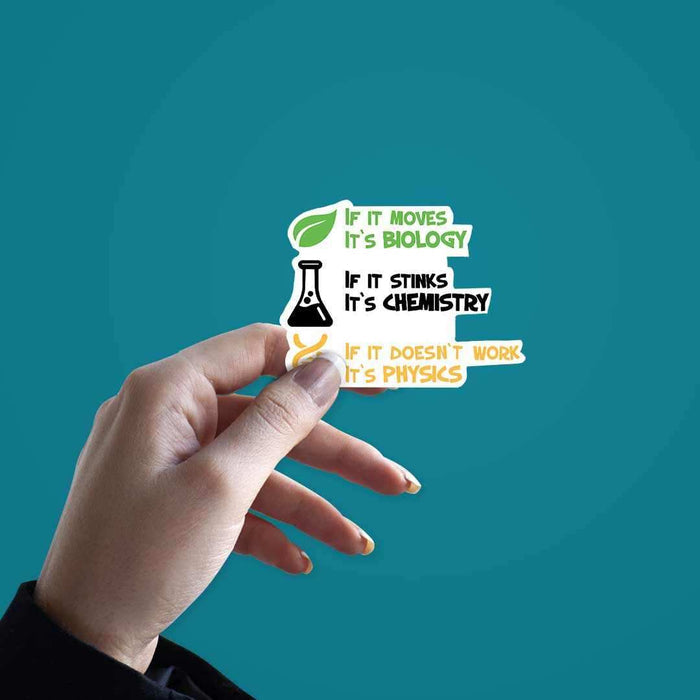 BIOLOGY : CHEMISTRY : PHYSICS Sticker - Stickers | STICK IT UP