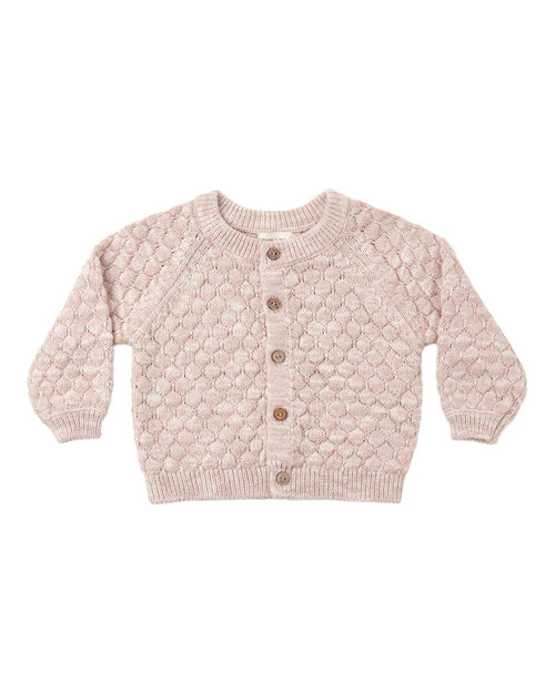 Bubble Knit Cardigan ll Dusty Rose Speckle