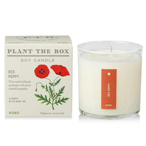 Candle - Red Poppy with Plantable Box by KOBO