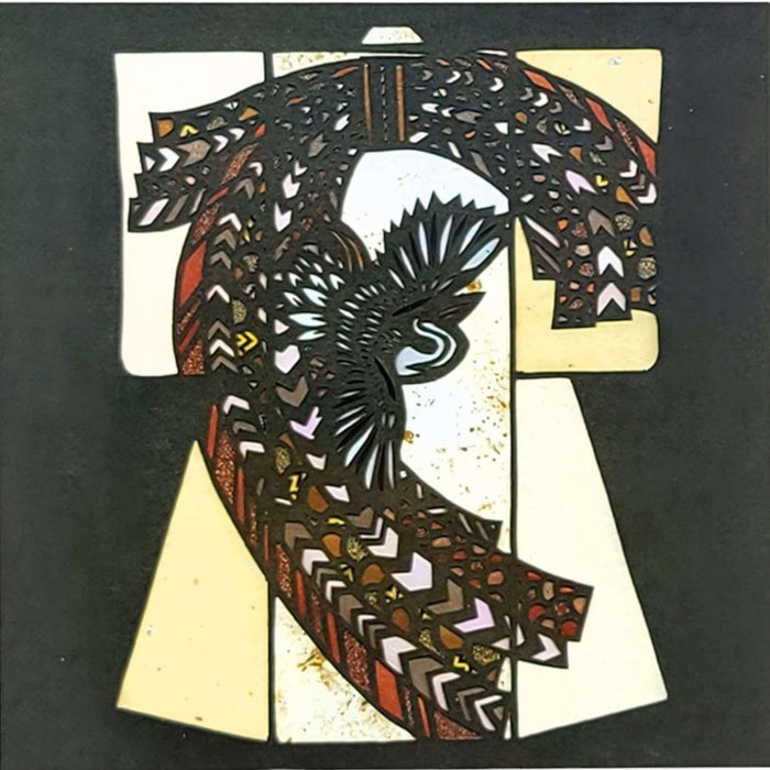 Card - Kimono Square Fine Art by Mia Yoshihara