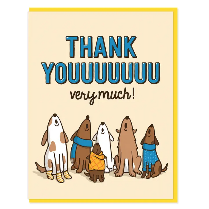 Card - Thank You - Howling Dogs by Semi Sweet Press