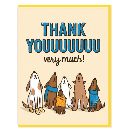 Card - Thank You - Howling Dogs by Semi Sweet Press