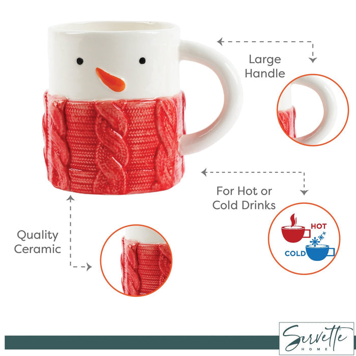 Christmas Mugs Red Sweater Holiday Winter Mugs