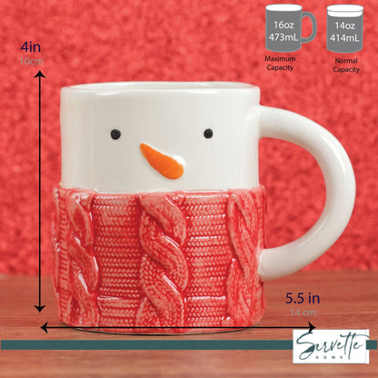 Christmas Mugs Red Sweater Holiday Winter Mugs