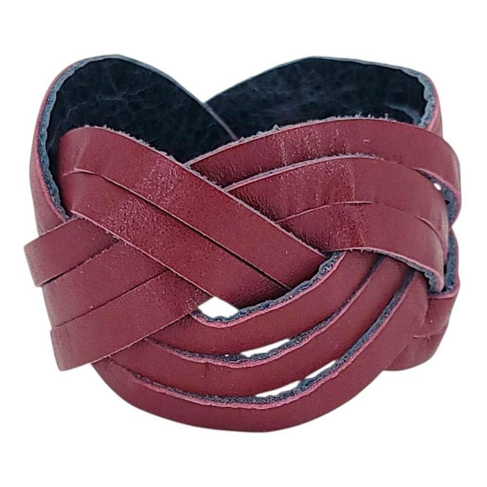 Cuff - Braid Reversible (Cranberry Red and Midnight Blue) by Oliotto