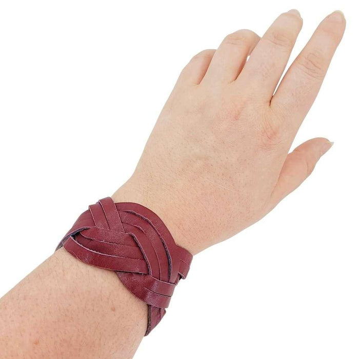 Cuff - Braid Reversible (Cranberry Red and Midnight Blue) by Oliotto