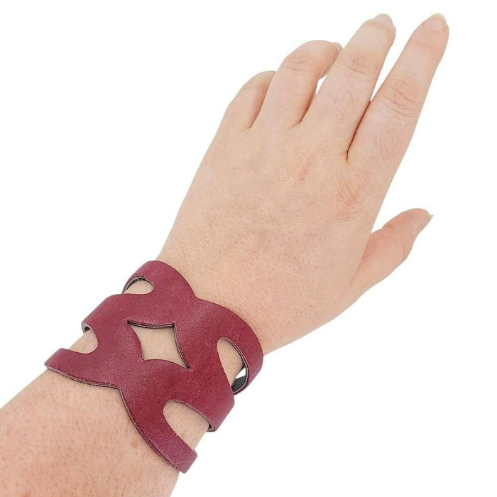 Cuff - Valentine Reversible (Cranberry Red and Violet Ink) by Oliotto