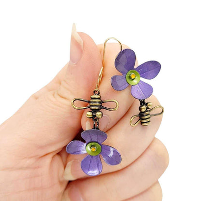 Earrings - Bloom in Violet by Chickenscratch
