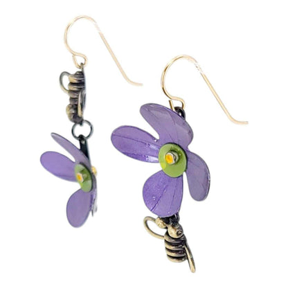 Earrings - Bloom in Violet by Chickenscratch