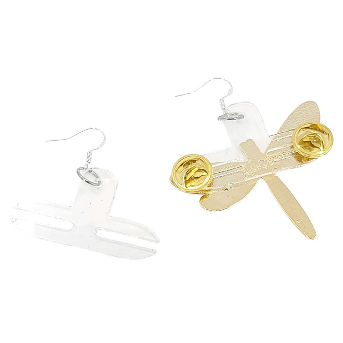 Earrings - Horizontal Clear-Ings Enamel Pin Earring Converters by Pop Pastel
