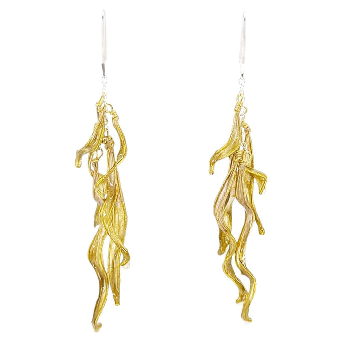 Earrings - Large Silver Petal Drops (Assorted Colors) by Verso
