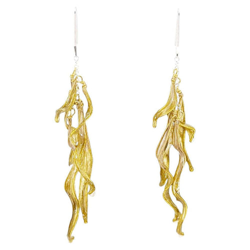 Earrings - Large Silver Petal Drops (Assorted Colors) by Verso