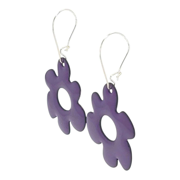 Earrings - Open Mod Flower (Solid Purple) by Magpie Mouse Studios