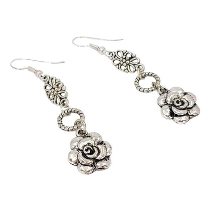 Earrings - Rose Ring Drops (Silver Plate) by Tiny Aloha