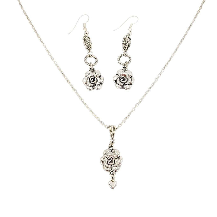 Earrings - Rose Ring Drops (Silver Plate) by Tiny Aloha