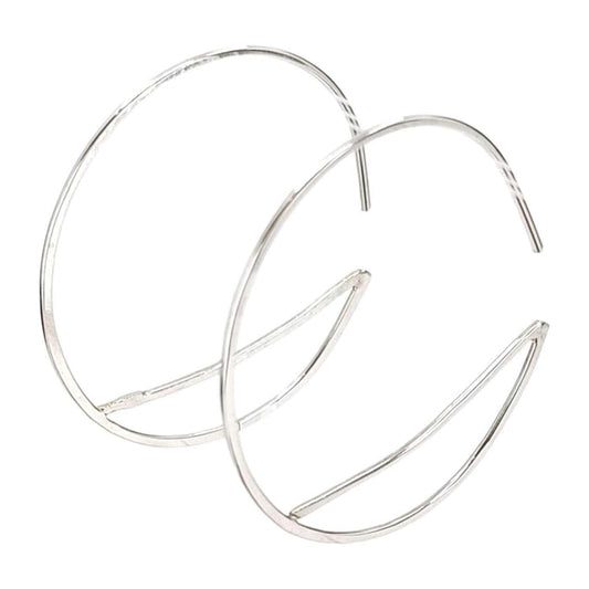 Earrings - Small Bridge Silver Hoops by Verso