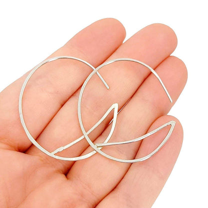 Earrings - Small Bridge Silver Hoops by Verso