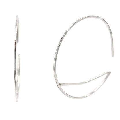 Earrings - Small Bridge Silver Hoops by Verso