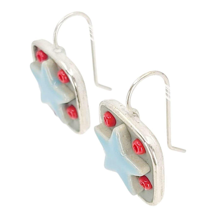 Earrings - Square Star Baby (Light Blue Stars) by XV Studios
