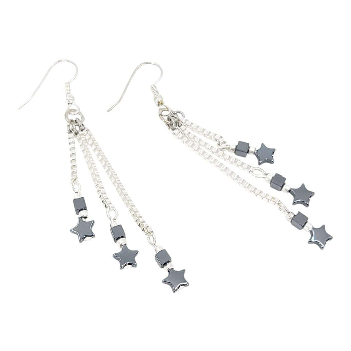 Earrings - Tiny Star Cascade Drops (Hematite) by Tiny Aloha