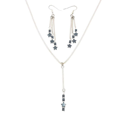 Earrings - Tiny Star Cascade Drops (Hematite) by Tiny Aloha