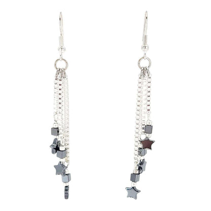 Earrings - Tiny Star Cascade Drops (Hematite) by Tiny Aloha
