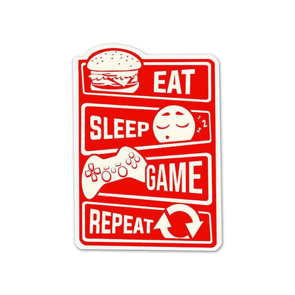Eat Sleep Game Repeat Sticker - Stickers | STICK IT UP