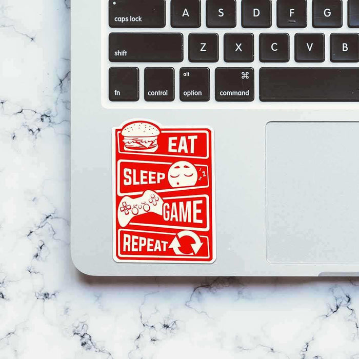 Eat Sleep Game Repeat Sticker - Stickers | STICK IT UP