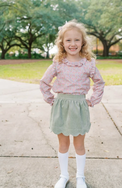 evelyn long sleeve blouse in autumn garden