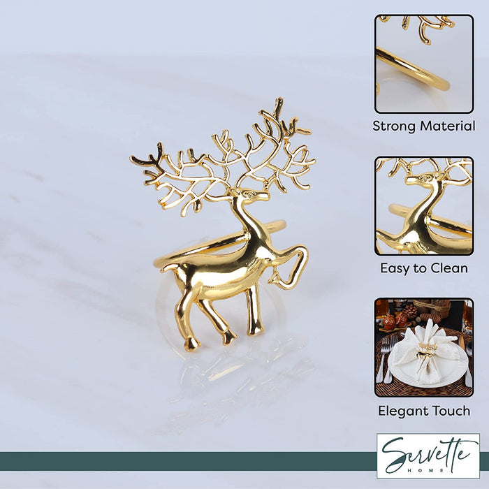 Gold Deer Napkin Rings