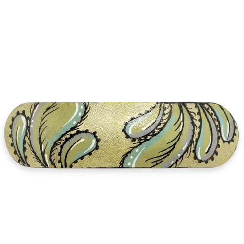 Hair Clip - Victoria Hand-painted Leather by Timmy Mays
