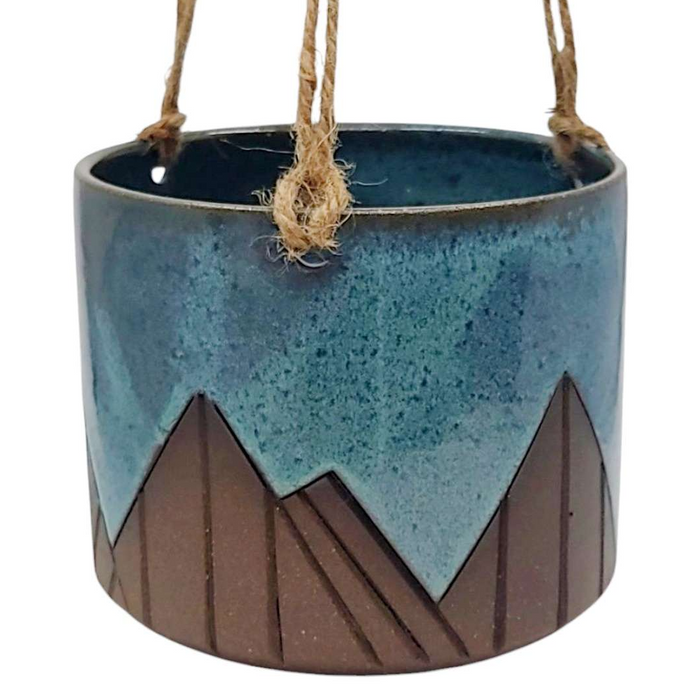 Hanging Planter - Starry Night Mountains (Large) by Less Is More Studios