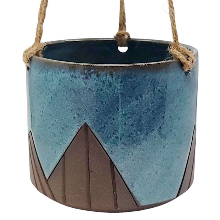 Hanging Planter - Starry Night Mountains (Large) by Less Is More Studios