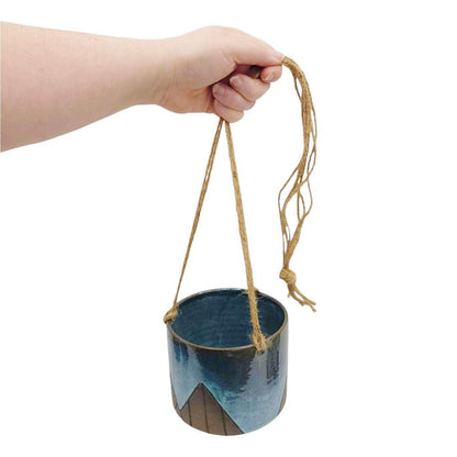 Hanging Planter - Starry Night Mountains (Large) by Less Is More Studios