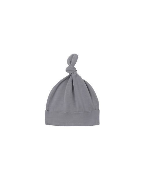 knotted baby hat ll slate