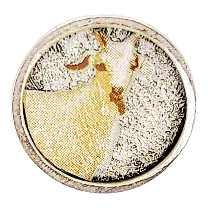 XLPGT $20 - White Goat on Silver - Land Animal Lapel Pin
