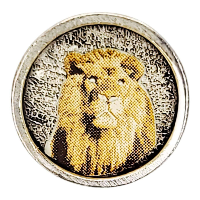 XLPLI $20 - Tan Lion on Silver - Land Animal Lapel Pin