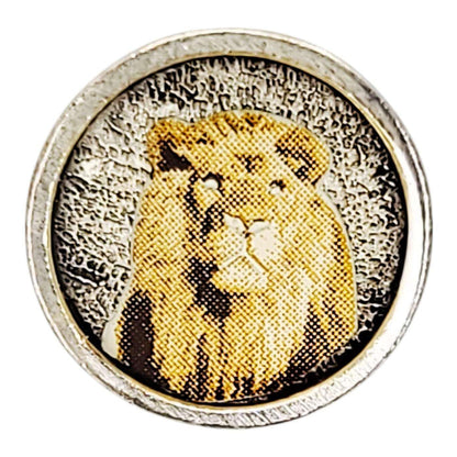 XLPLI $20 - Tan Lion on Silver - Land Animal Lapel Pin