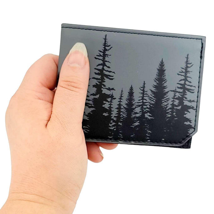 Leather Wallet - Aspen Trees Printmaker (Gray) by Backerton