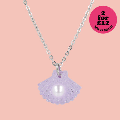 What The Shelly Necklace - Purple