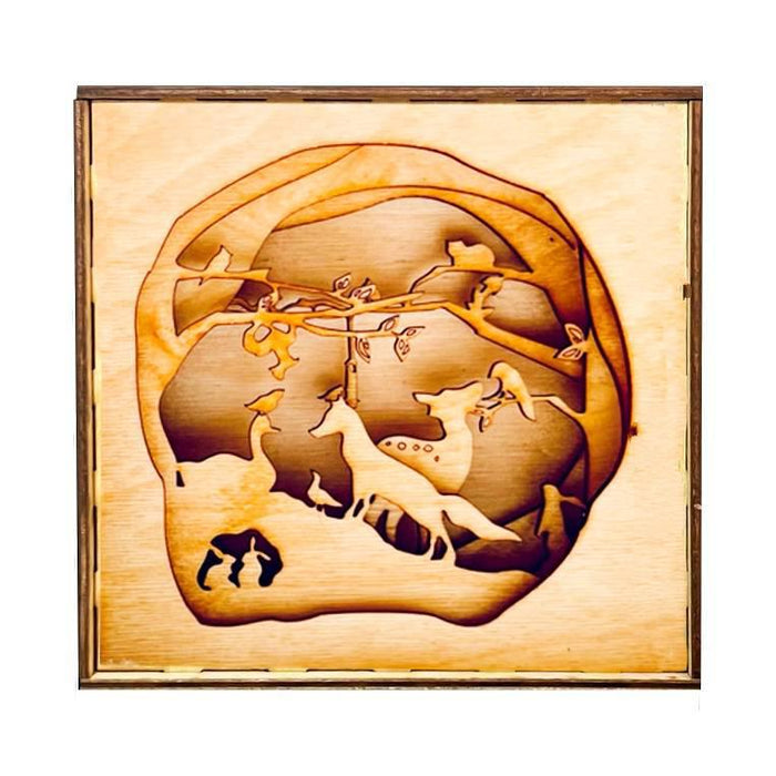 Lighted Shadowbox - Secret Meeting by Squirrel Tacos Papercuts