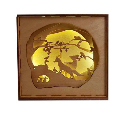 Lighted Shadowbox - Secret Meeting by Squirrel Tacos Papercuts